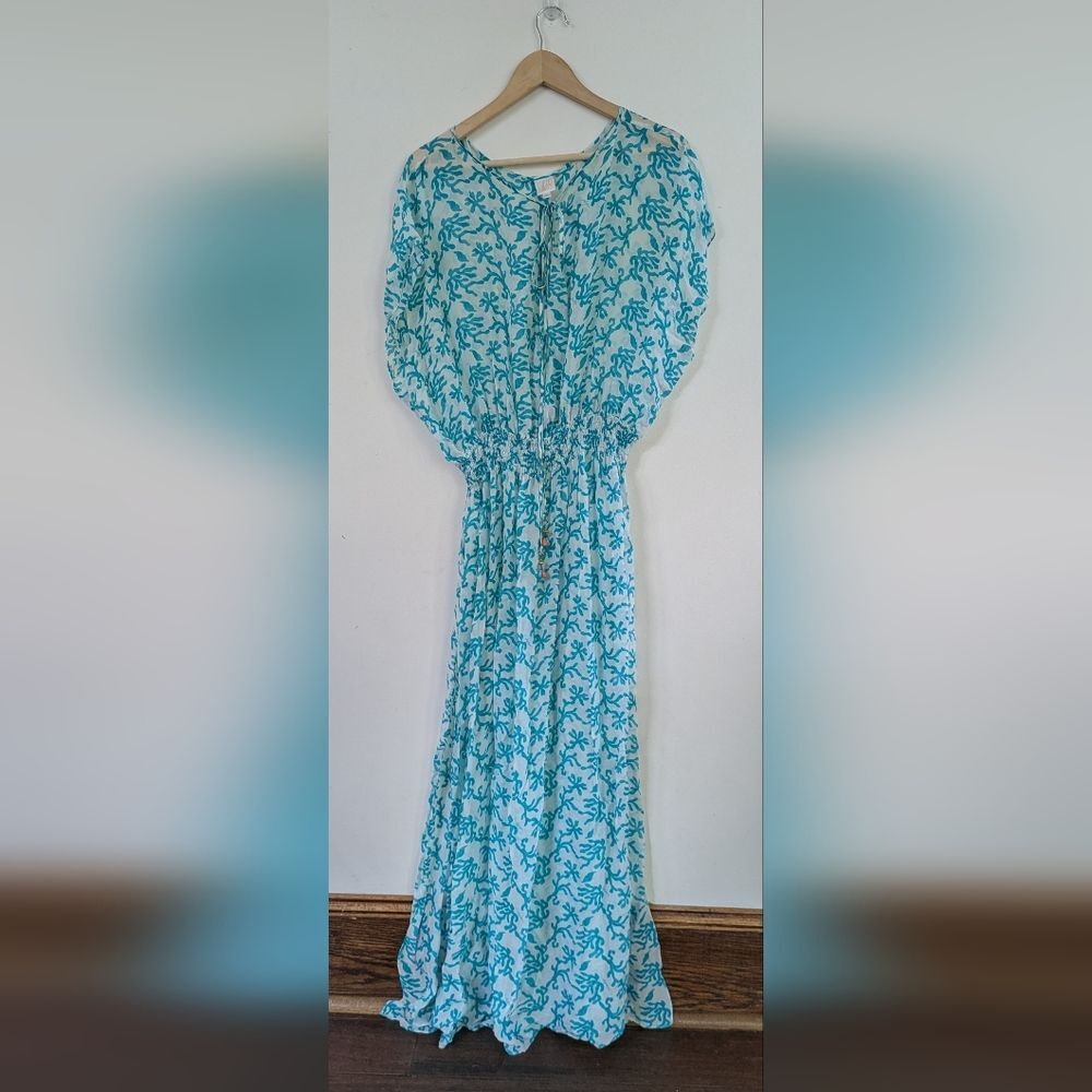 Milly Cabana 100% Silk Swimsuit Bikini Cover Up Dress Tunic Maxi M Medium